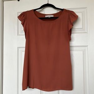 Burnt Orange Chiffon Top